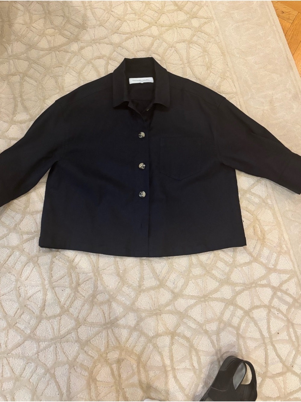 Gerard Darel Black Cropped Button Jacket